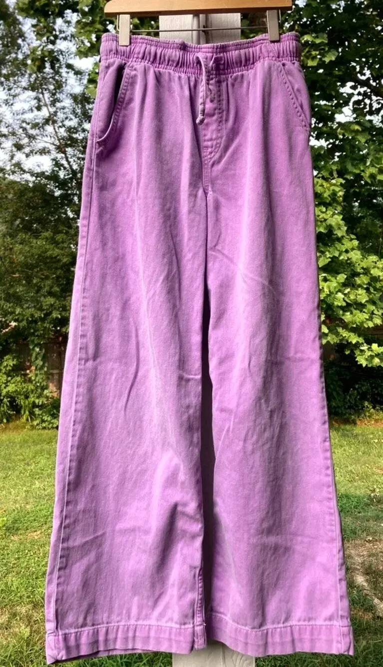 Gap - Girl's Lavender Easy Wide Leg Pull On Elastic Waist Jeans - XXL